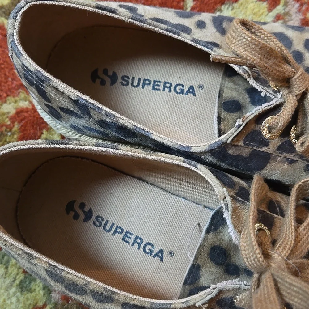 Superga Leopard Print Leather Sneakers
